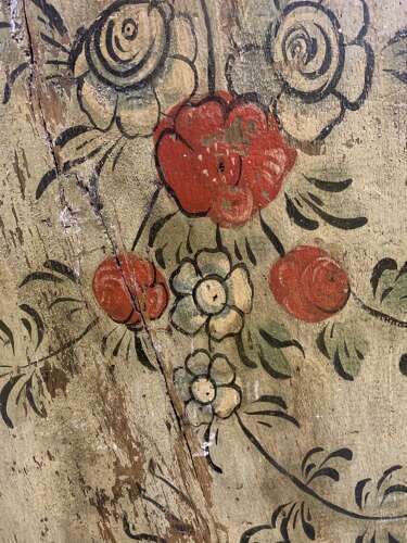 C1900s four French wooden panels with flower decoration