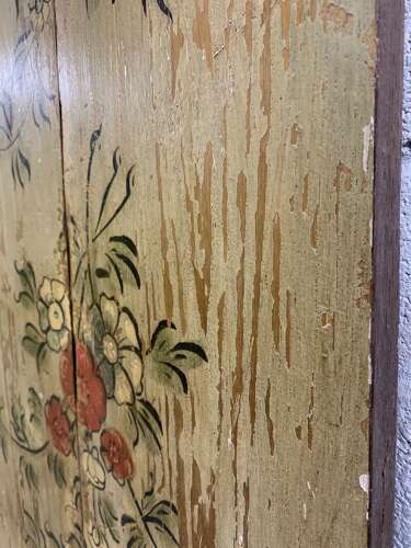 C1900s four French wooden panels with flower decoration