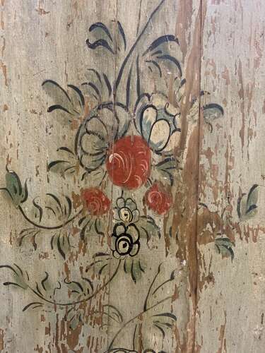 C1900s four French wooden panels with flower decoration