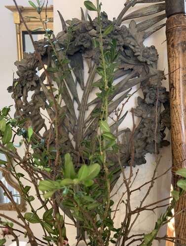 C1920s french bronze decorative floral  wreath