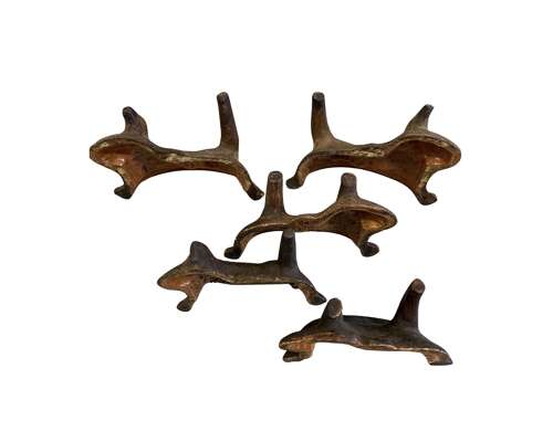 Five C19th Alsatian terracotta cake moulds in lamb form  Alsace