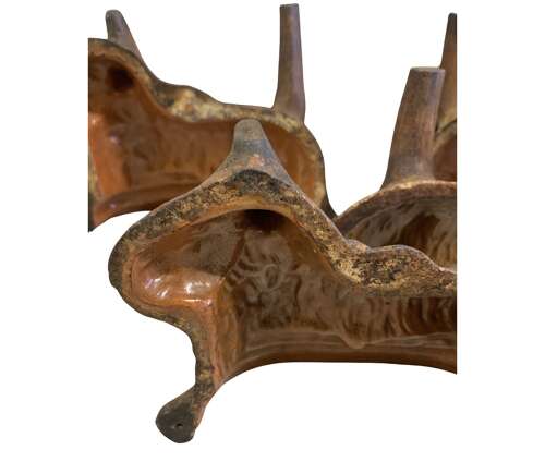 Five C19th Alsatian terracotta cake moulds in lamb form  Alsace