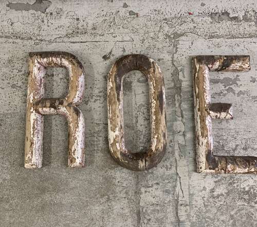 Cc1920s three large french wooden initial letters