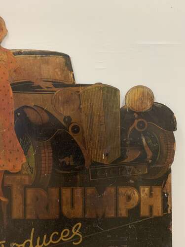 1930s Triumph Gloria car advertising board
