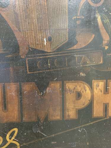 1930s Triumph Gloria car advertising board