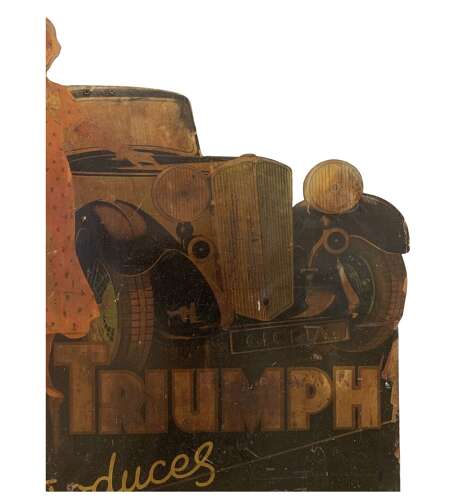 1930s Triumph Gloria car advertising board