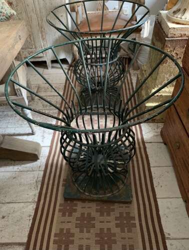 Pair of 1950s french iron provincial town tree guards