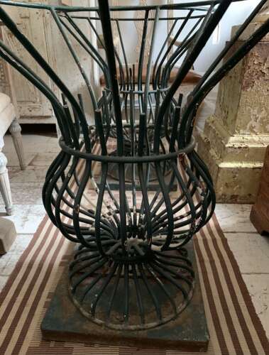 Pair of 1950s french iron provincial town tree guards