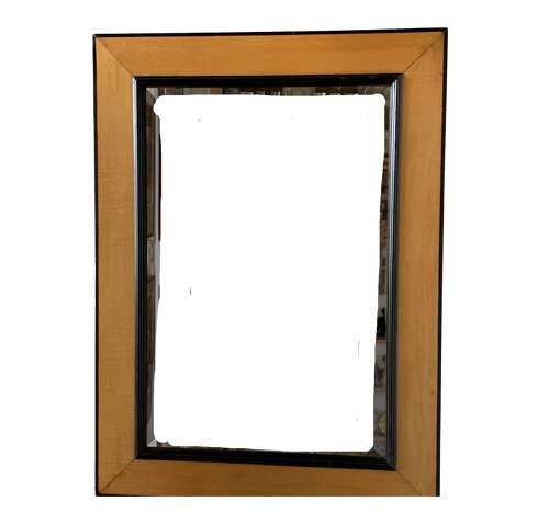 C1900 french birch mirror with ebonised border