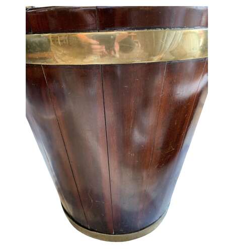 Late C18th GEO lll brass bound mahogany peat bucket