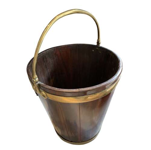 Late C18th GEO lll brass bound mahogany peat bucket