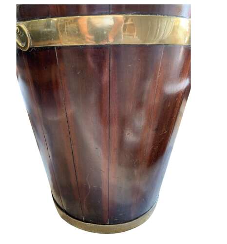 Late C18th GEO lll brass bound mahogany peat bucket