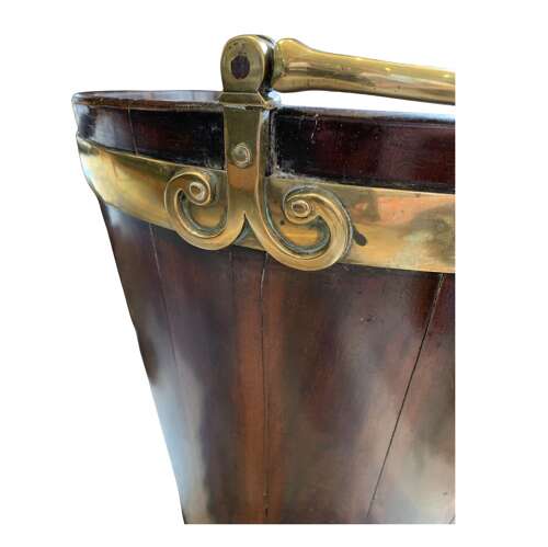 Late C18th GEO lll brass bound mahogany peat bucket