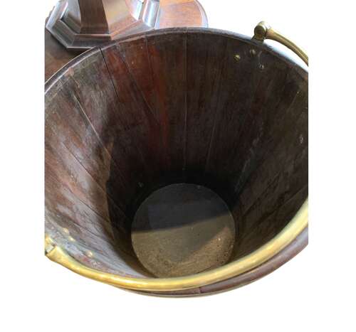 Late C18th GEO lll brass bound mahogany peat bucket