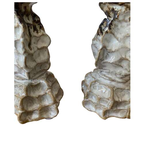 Pair of ceramic candle sticks by Anna Scholz