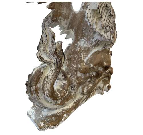 Pair of C19th carved oak Italian Griffin’s