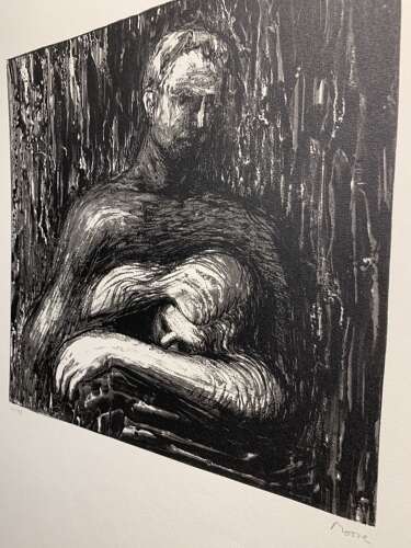 Two figures embracing-lithograph, 71/75 signed Moore