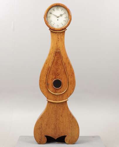 C19th Century Swedish birch long case clock