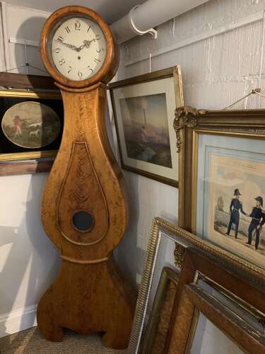 C19th Century Swedish birch long case clock